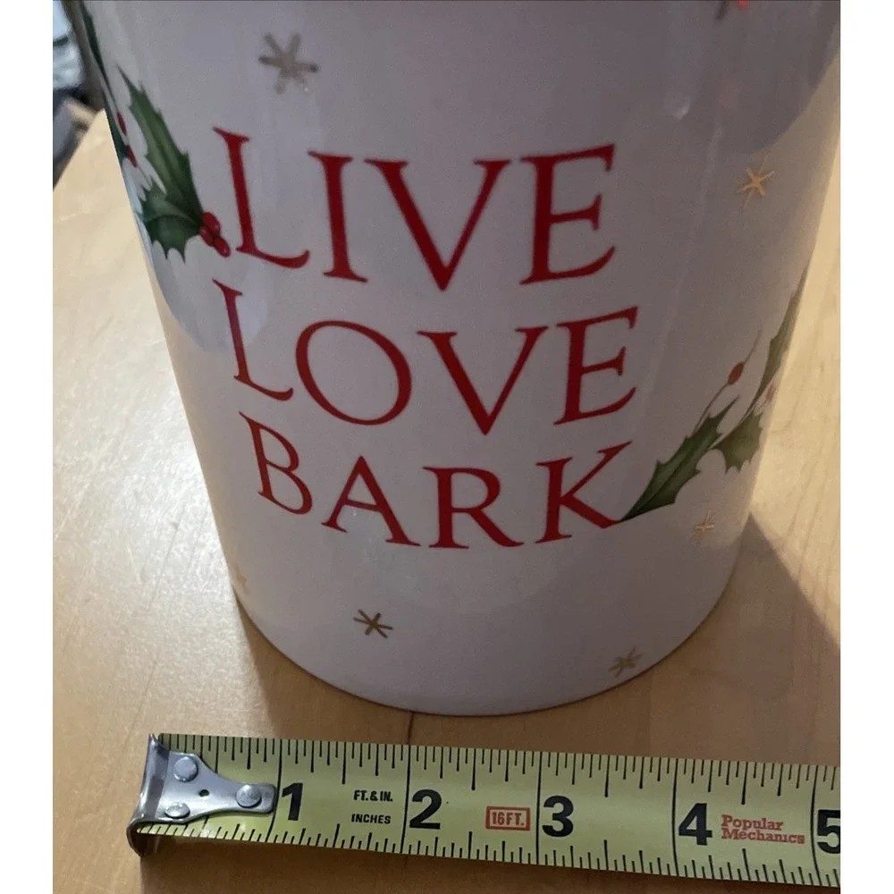 Lenox Christmas Holiday Dog Treat Jar LIVE LOVE BARK‎ #863666